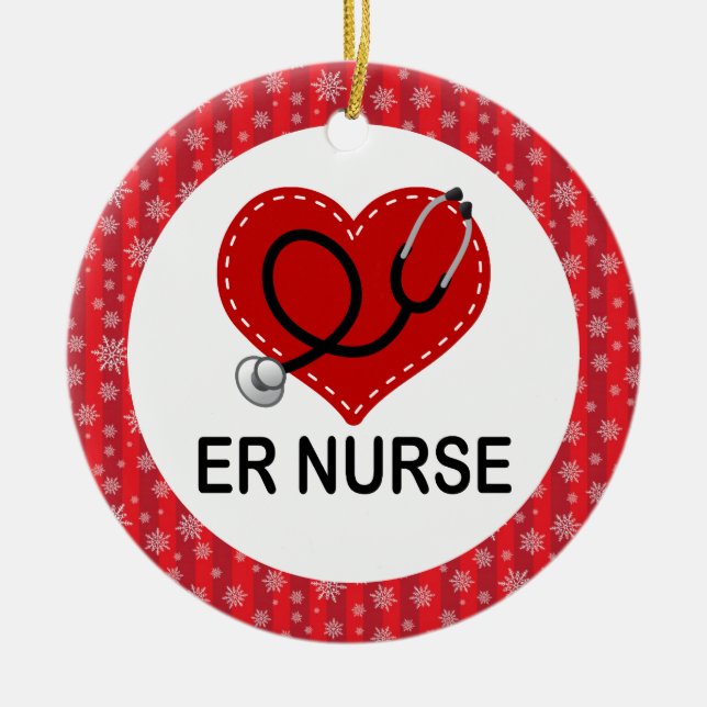 ER Nurse Christmas Gift Ornament (Front)