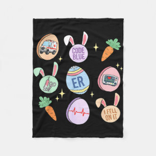 Er nurse easter emergency room spring t retro ed fleece blanket
