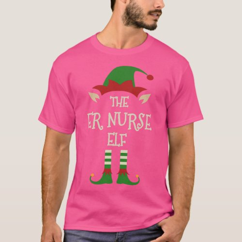 ER Nurse Elf Family Matching Group Christmas Pajam T_Shirt