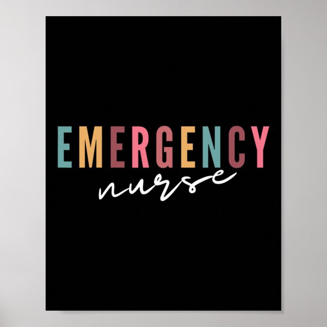 Er Nurse Emergency Room Nurse School Women Nursing Poster (Front)