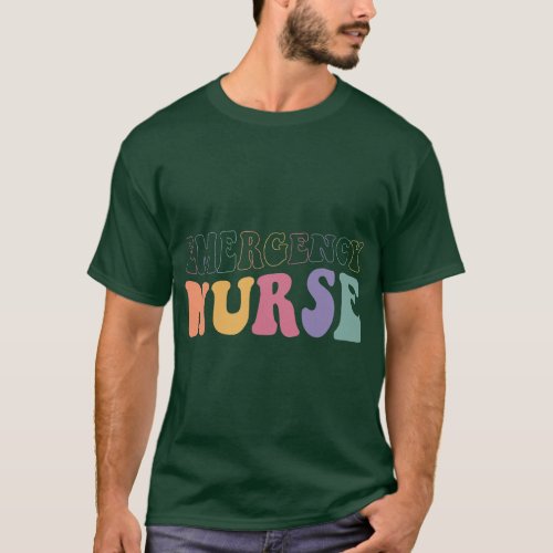 ER Nurse Groovy Emergency Nurse Nursing School Wom T_Shirt