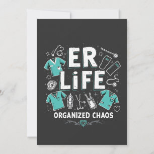 ER Nurse Organized chaos Funny Healthcare Nursing Thank You Card