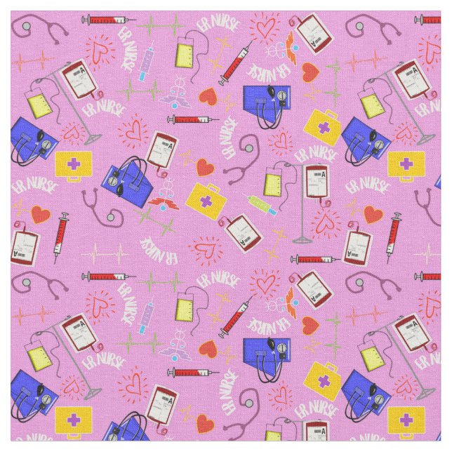 ER Nurse Pink Fabric (Close Up)