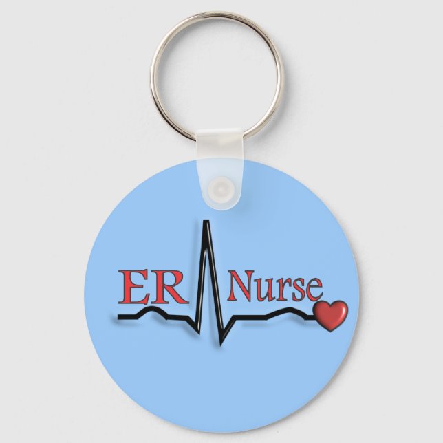 ER Nurse QRS Design Keychain (Front)