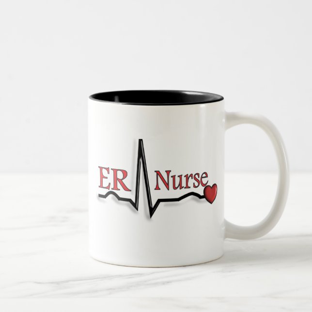 ER Nurse QRS Design Two-Tone Coffee Mug (Right)