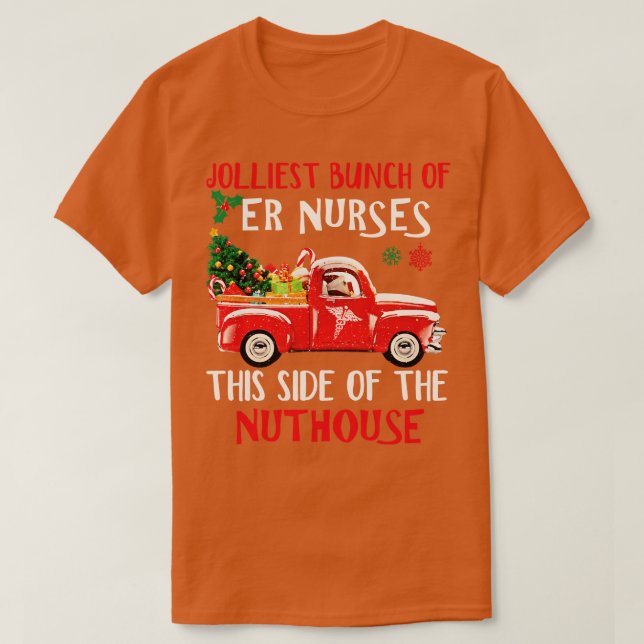 ER Nurse Red Truck Merry Christmas Sweater Happy H (Design Front)