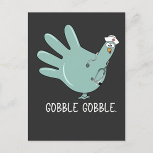 ER Nurse Turkey Gobble Squad ER Nurse Thanksgiving Invitation Postcard