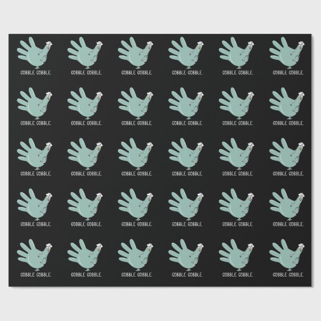 ER Nurse Turkey Gobble Squad ER Nurse Thanksgiving Wrapping Paper (Flat)