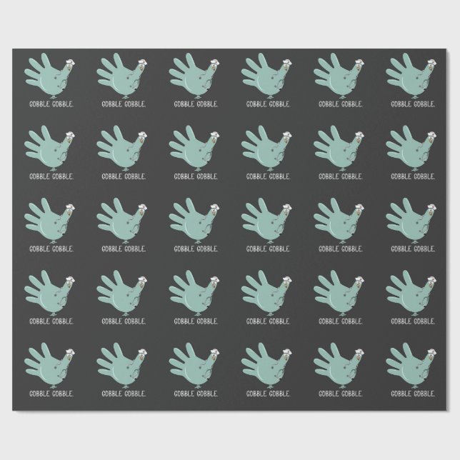 ER Nurse Turkey Gobble Squad ER Nurse Thanksgiving Wrapping Paper (Flat)