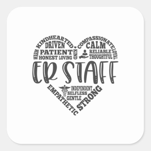 ER Staff emergency department Staff Square Sticker