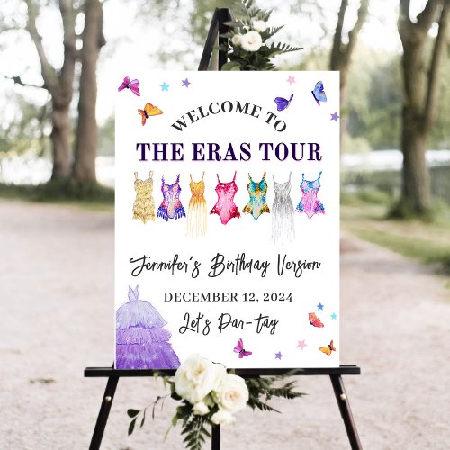 Eras Birthday Party Butterflies Welcome Sign