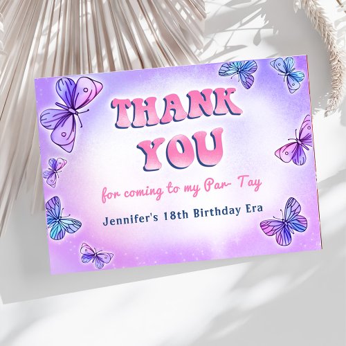 Eras Birthday Party Thank You Card