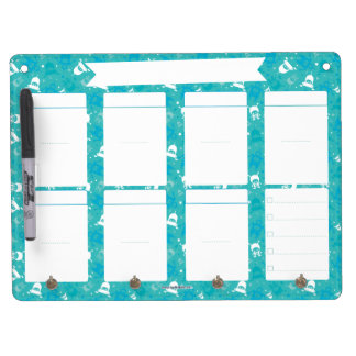 Erasable Week Schedule - Robot Dry Erase Board With Keychain Holder