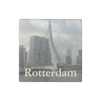 Erasmus Bridge, Rotterdam Stone Magnet