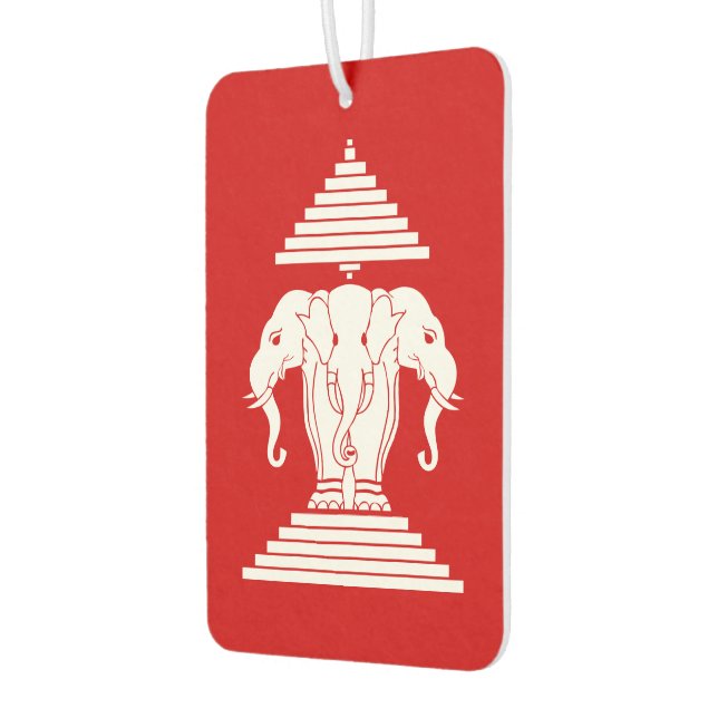 Erawan Three Headed Elephant Lao / Laos Flag Air Freshener (Left)