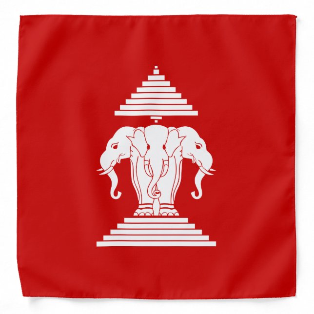 Erawan Three Headed Elephant Lao / Laos Flag Bandana (Front)