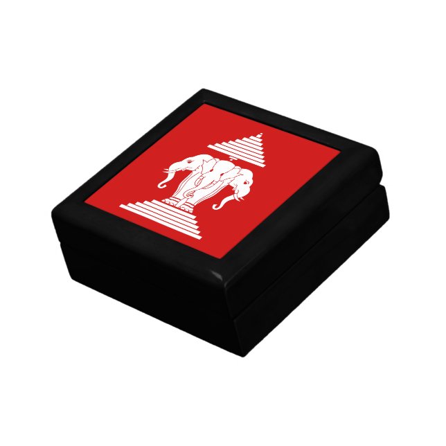 Erawan Three Headed Elephant Lao / Laos Flag Gift Box (Side)