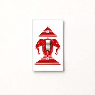Erawan Three Headed Elephant Lao / Laos Flag Light Switch Cover