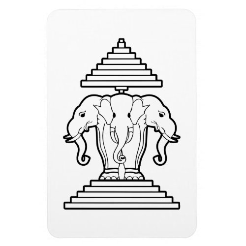 Erawan Three Headed Elephant Lao  Laos Flag Magnet