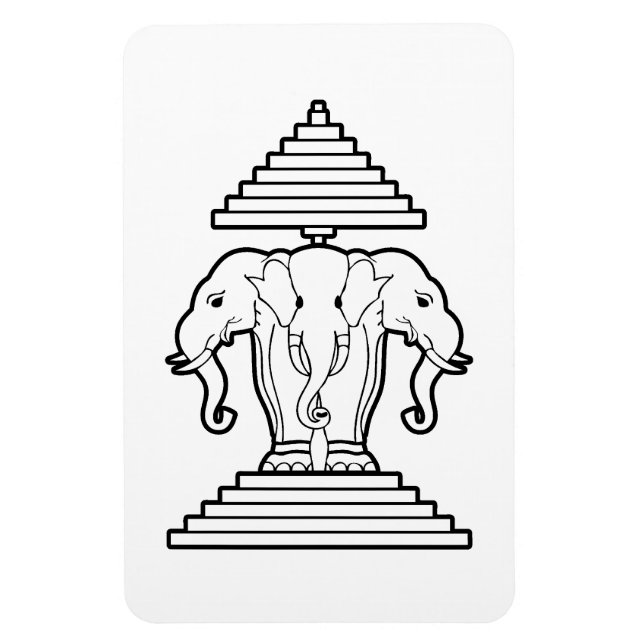 Erawan Three Headed Elephant Lao / Laos Flag Magnet (Vertical)