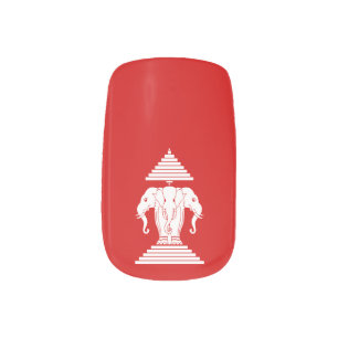 Erawan Three Headed Elephant Lao / Laos Flag Minx Nail Art