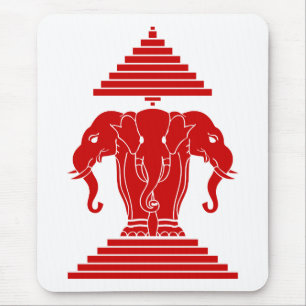 Erawan Three Headed Elephant Lao / Laos Flag Mouse Pad
