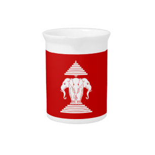 Erawan Three Headed Elephant Lao / Laos Flag Pitcher