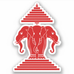 Erawan Three Headed Elephant Lao / Laos Flag Sticker