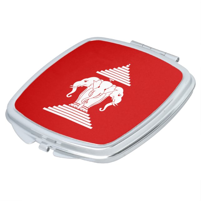 Erawan Three Headed Elephant Lao / Laos Flag Vanity Mirror (Turned)