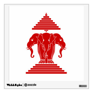 Erawan Three Headed Elephant Lao / Laos Flag Wall Decal