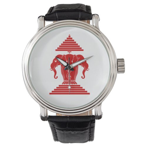 Erawan Three Headed Elephant Lao  Laos Flag Watch