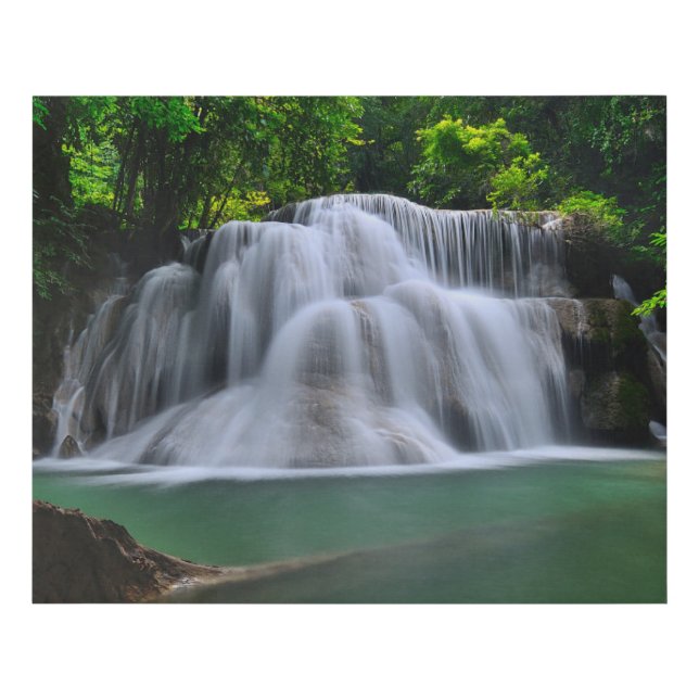 Erawan Waterfall | Kanchanaburi, Thailand Faux Canvas Print (Front)