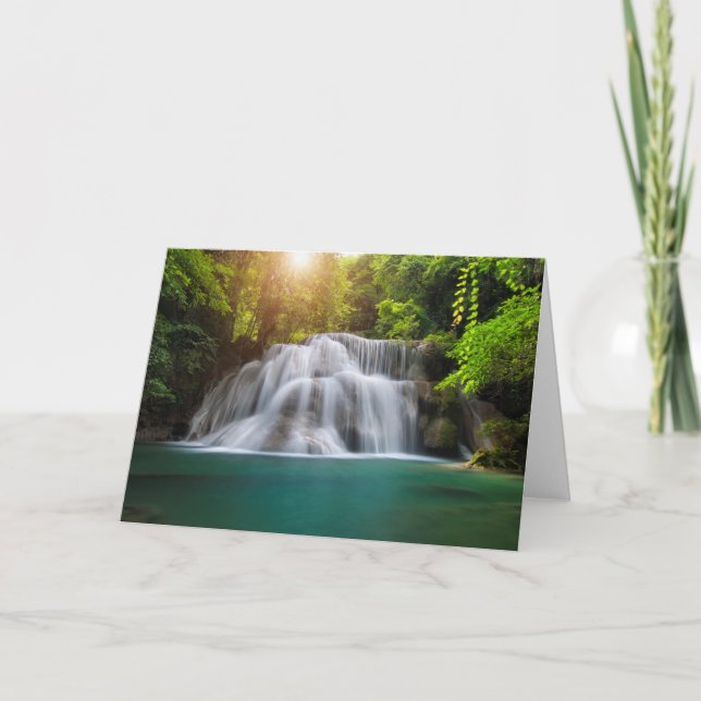 Erawan Waterfall | Kanjanaburi Thailand Card (Front)