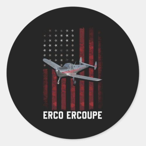 Erco Ercoupe Ercoupe Airplane Classic Round Sticker