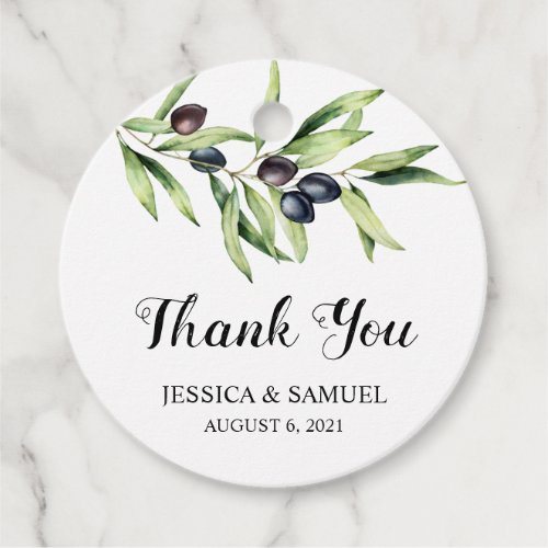 ercolor Olive Branch Wedding Thank You Favor Tags