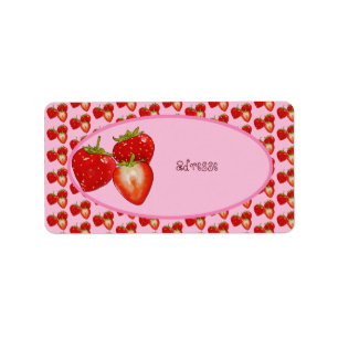 Erdbeeren adressaufkleber label
