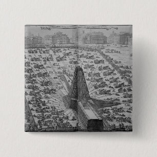 Erecting the Ancient Egyptian Obelisk Pinback Button