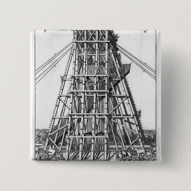 Erecting the Ancient Egyptian Obelisk Pinback Button (Front)