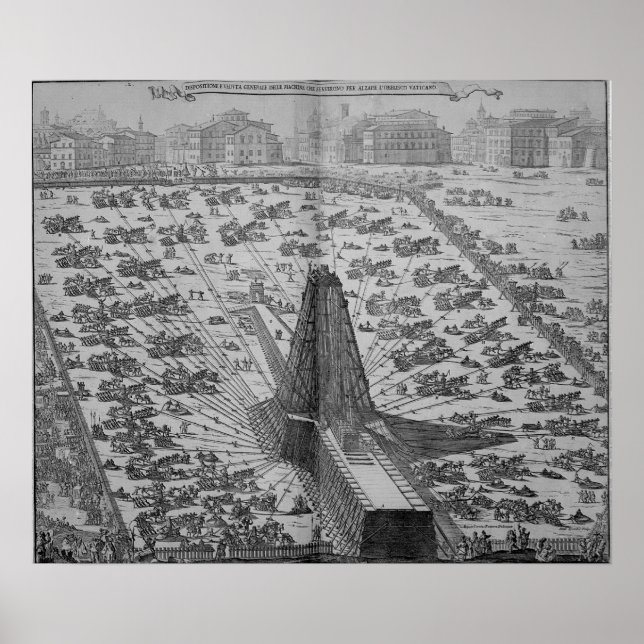 Erecting the Ancient Egyptian Obelisk Poster (Front)