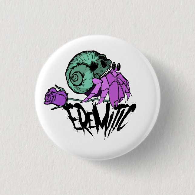 Eremitic Crab & Skull Button (Front)