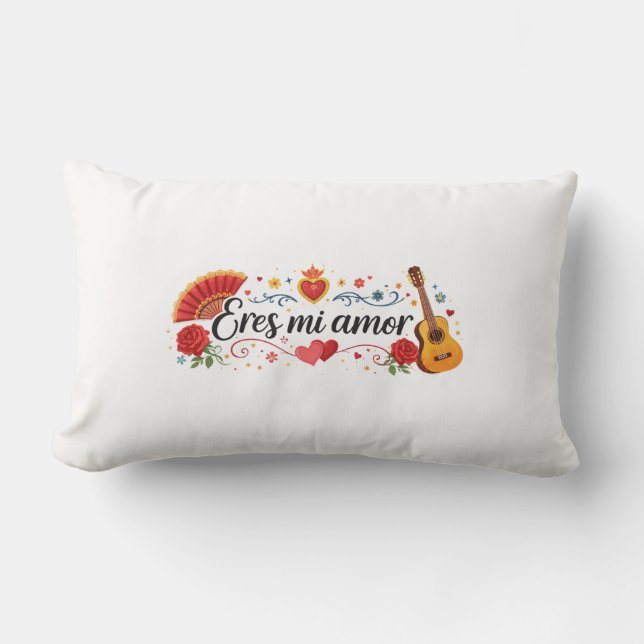 Eres Mi Amor Spanish Romantic Decorative Throw Pil Lumbar Pillow (Front)