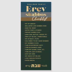 Erev Shabbos Checklist Magnetic Reminder