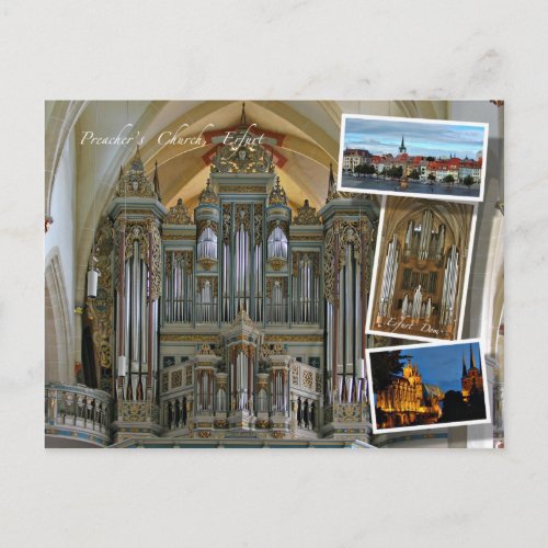 Erfurt and organs postcard