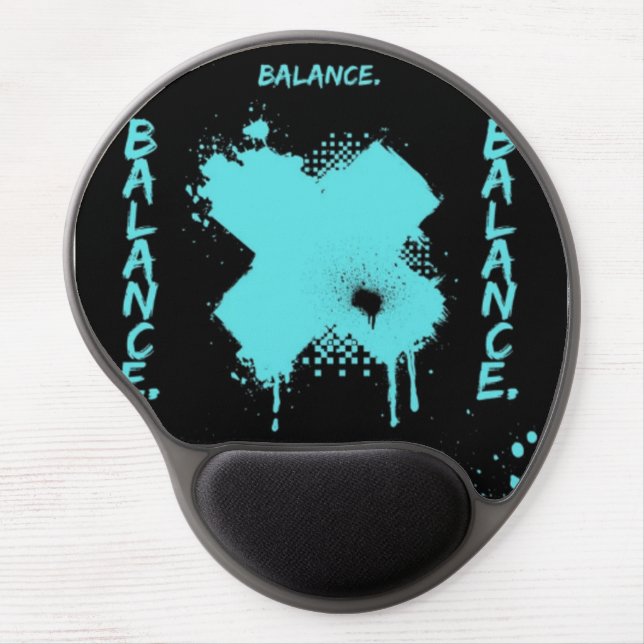Ergonomic Balance Gel Mouse Pad - Cyan Abstract  (Front)