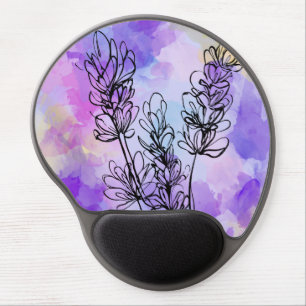 Ergonomic Gel Wrist Support Watercolor Floral Mous Gel Mouse Pad