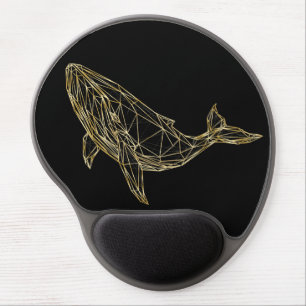 Ergonomic Luxury Gold Geometric Whale Gel Mousepad