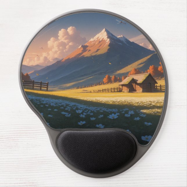 Ergonomic Mountain Landscape Mouse Pad with Wrist  (Front)