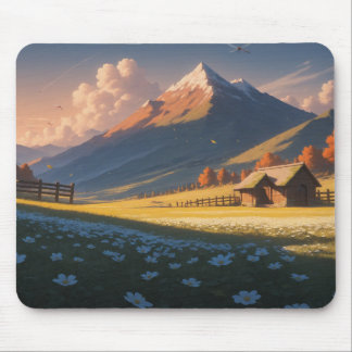 Ergonomic Mountain Landscape Mouse Pad with Wrist