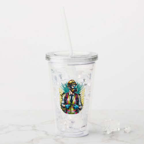 ergonomic safety officer acrylic tumbler