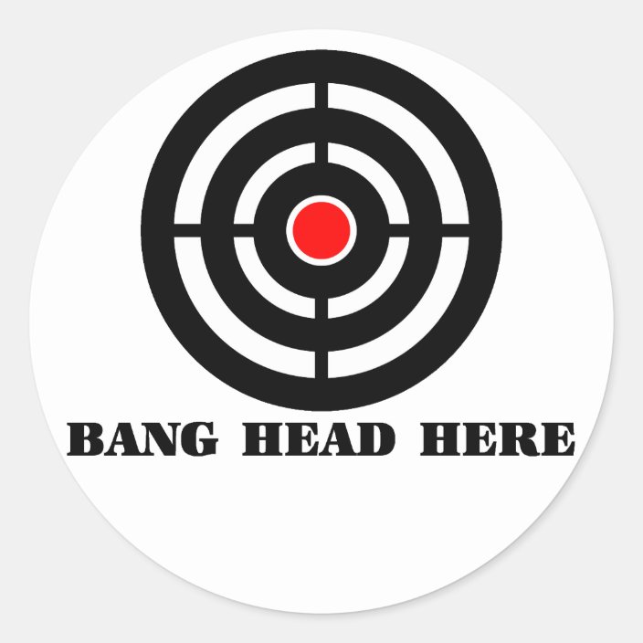 Ergonomic Stress Relief Bang Head Here Classic Round Sticker